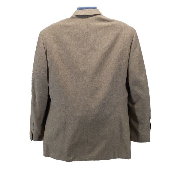 Trieste Blazer Mens 40R Tan Silk Wool 3 Button Jacket Office Dress Business - Picture 8 of 13